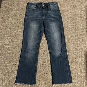 Vervet crop flare fit raw hem jeans